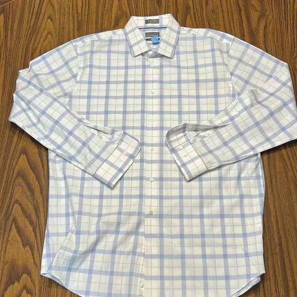 Calibrate Shirts | Calibrate Trim Fit Size 17 Button Down Dress Shirt | Color: Blue/White | Size: 17 | Jteeters44's Closet